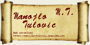 Manojlo Tulović vizit kartica